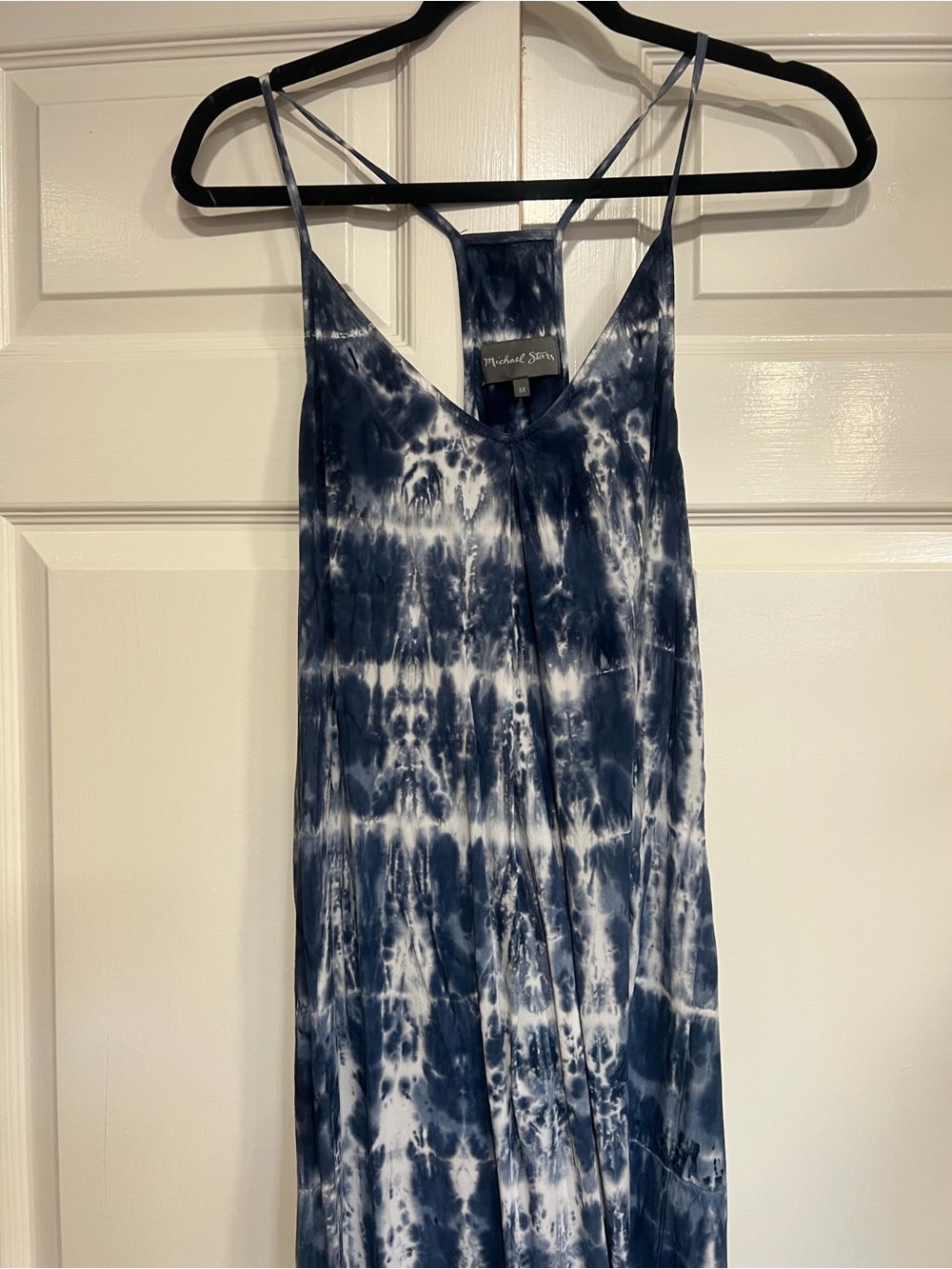 Michael Stars Womens Racerback Blue/White Sleeveless Dress Size Medium Like New